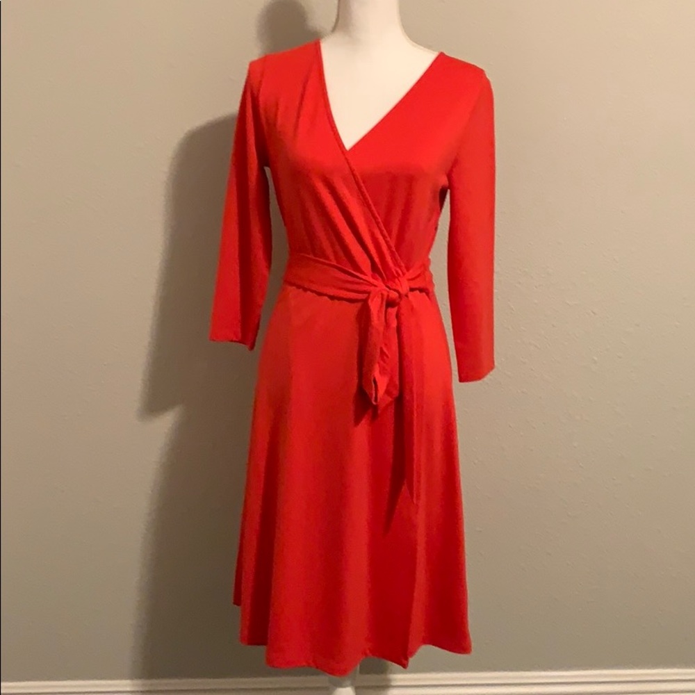 Lands End Red Dress
